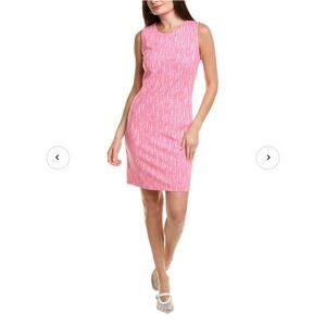 J. McLaughlin Sophia Catalina Dress Women XS Pink White‎ Geometric Sheath Resort